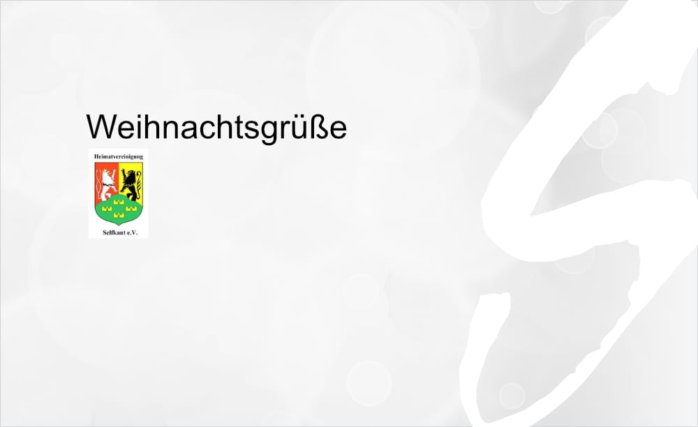 Weihnachstgrüße der Heimatvereinigung Selfkant e. V.