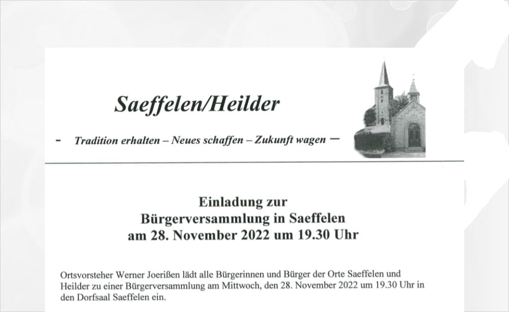 Einladung zur Bürgerversammlung