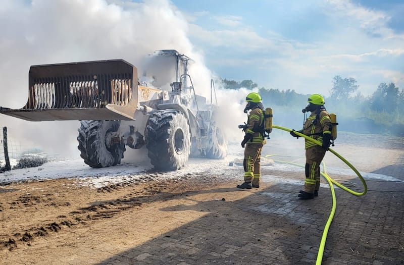 Brand eines Radladers