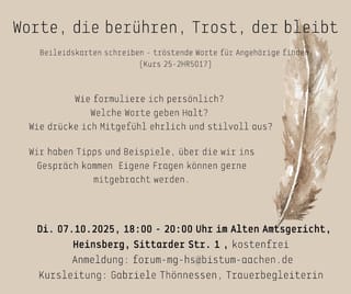 Beileidskarten individuell und tröstlich formulieren