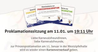 Kartenvorverkauf 14.12.2024 zur  Proklamationssitzung der KG „De Witsemänn“ Tüddern