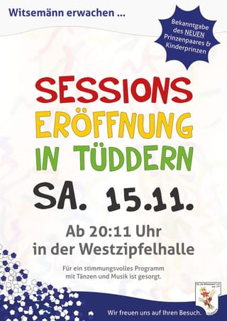 Feierlicher Auftakt in die fünfte Jahreszeit -  Sessionseröffnung der KG „De Witsemänn“ Tüddern