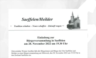 Einladung zur Bürgerversammlung