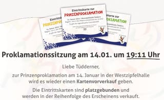 Kartenvorverkauf zur Proklamationssitzung der KG „De Witsemänn“