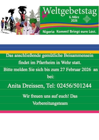Herzliche Einladung zum Weltgebetstag 2026 und Frauentag