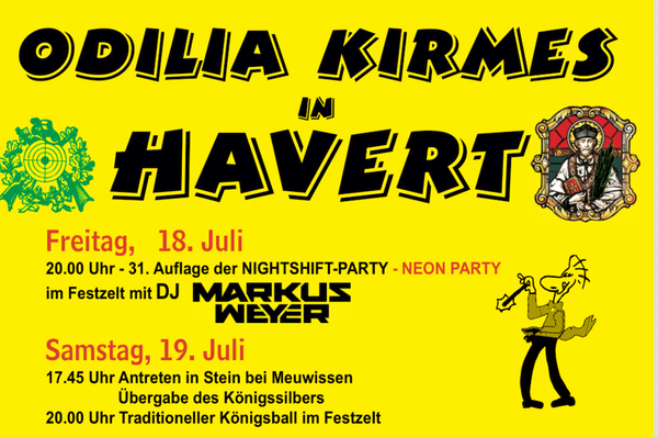 Pressemitteilung zur Odiliakirmes in Havert vom 18. bis 21. Juli