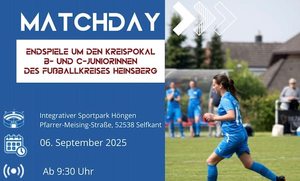 Kreispokalfinalrunde der B- und C- Mädchen am Samstag 6.9. ab 9:30 beim SC Selfkant