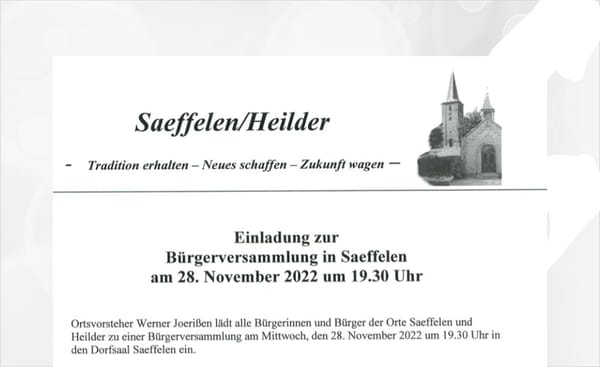 Einladung zur Bürgerversammlung