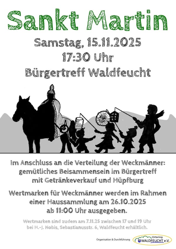 Sankt Martin reitet wieder!  Martinssammlung am 26. Oktober