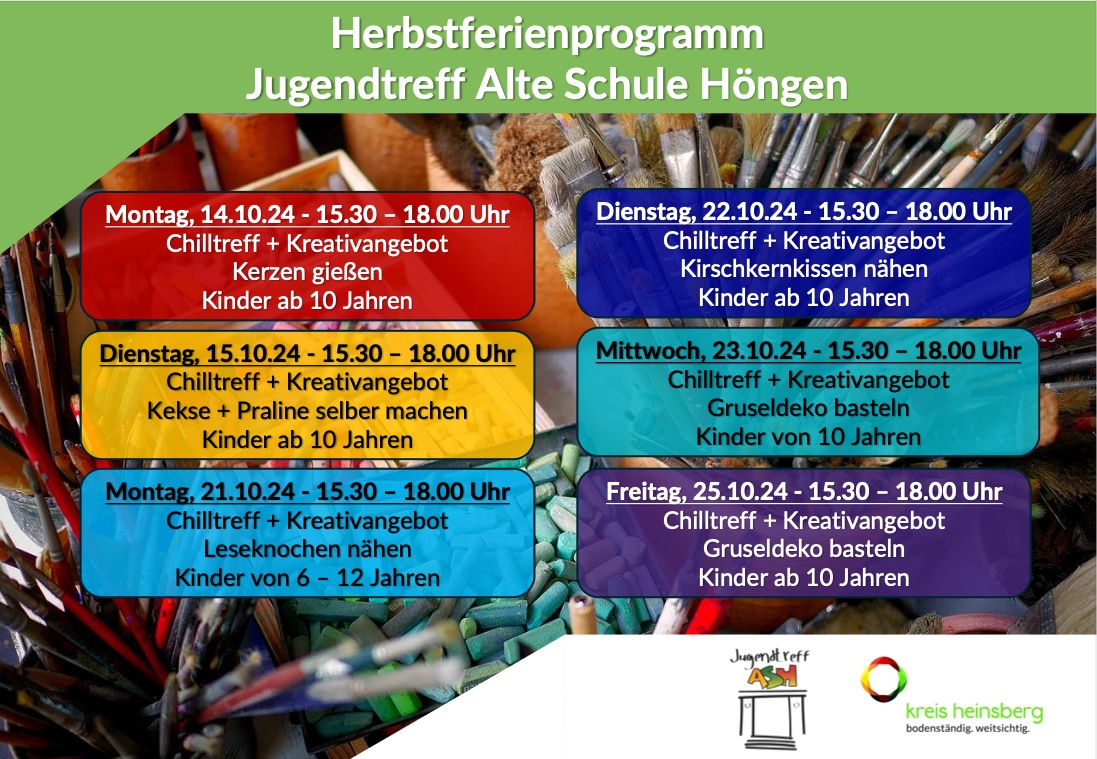 Herbstferienprogramm im Jugendtreff Alte Schule Höngen