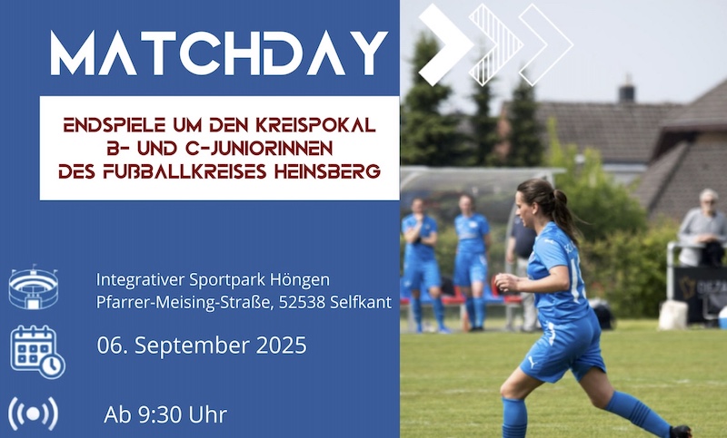 Kreispokalfinalrunde der B- und C- Mädchen am Samstag 6.9. ab 9:30 beim SC Selfkant