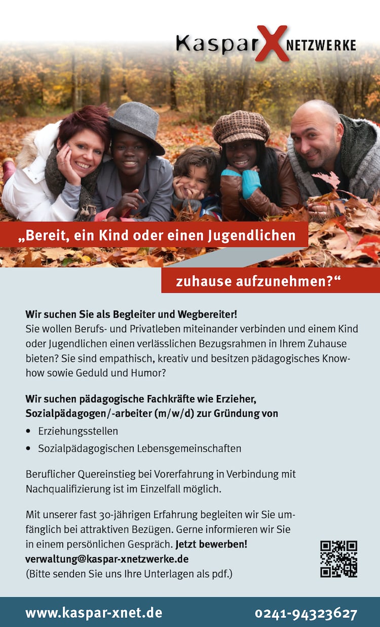 Bereit, ein Kind oder einen Jugendlichen zuhause aufzunehmen?