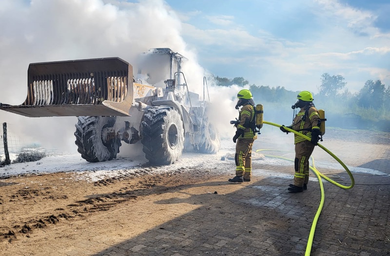 Brand eines Radladers